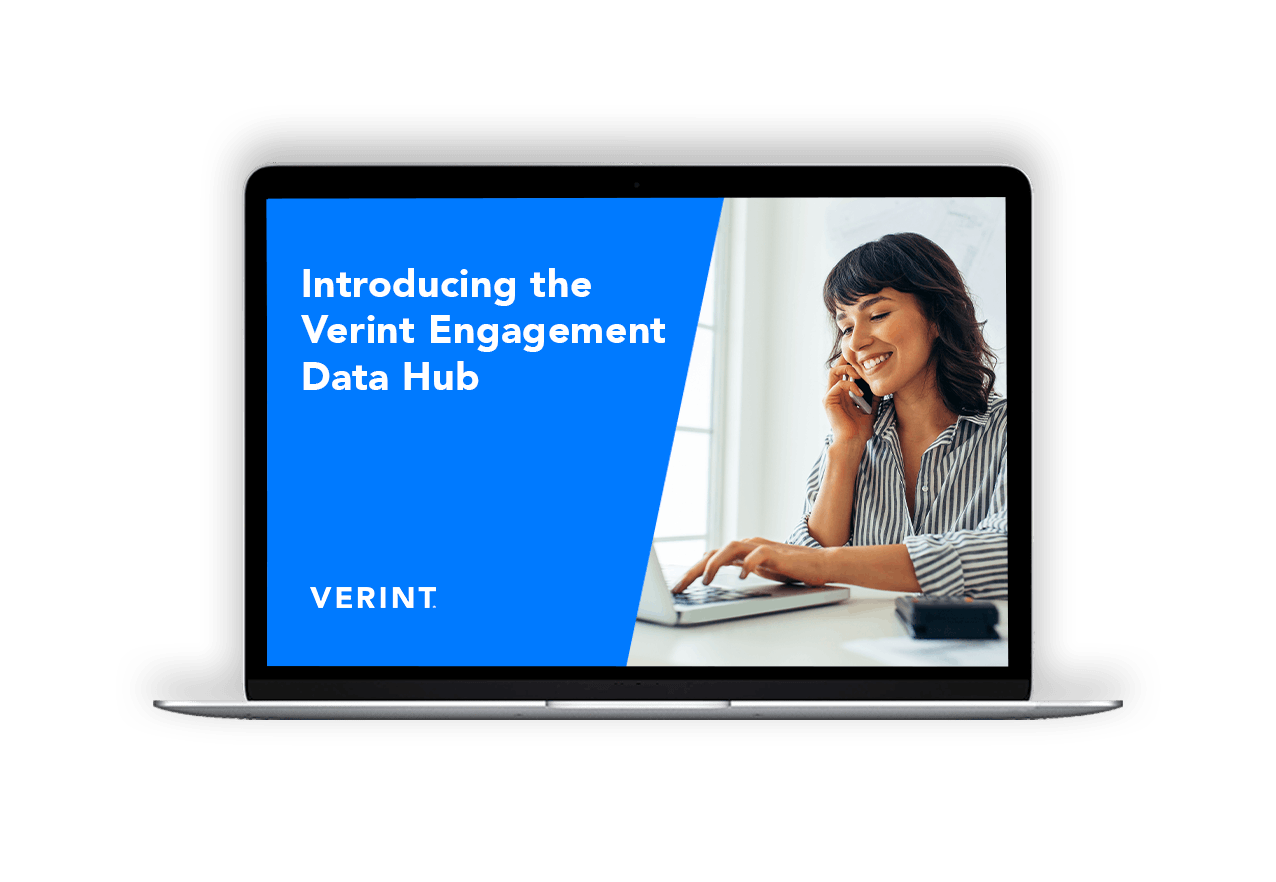 Introducing the Verint Engagement Data Hub laptop cover
